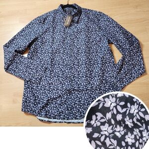 NWT Michael Kors Purple Black Floral Long Sleeve Button Shirt Moisture Wick XL